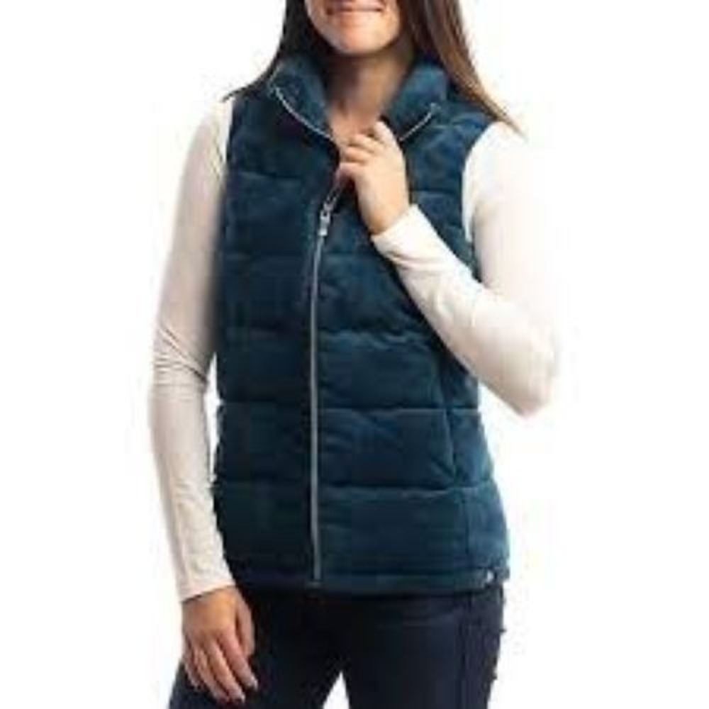 Zeroxposur Puffer Velvet Vest Women Teal L Outdoor Hiking Barn Chore Classic Y2K